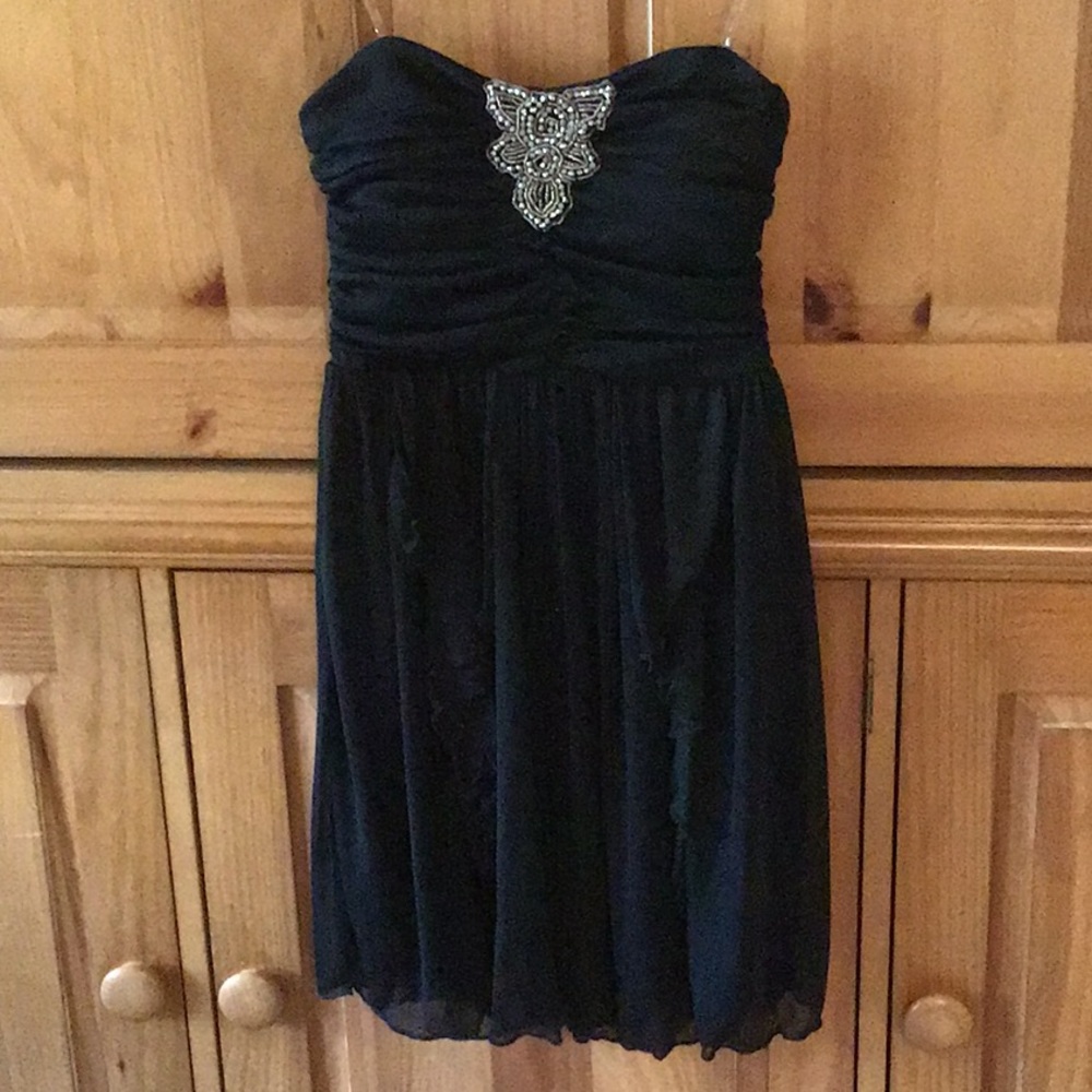 MyMichelle Black cocktail/HOCO strapless dress Sz3